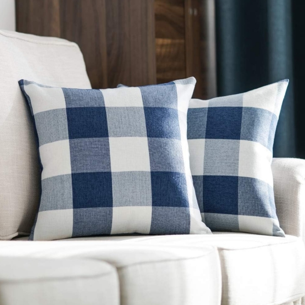2  Decorative Throw Plaid  pillow covers